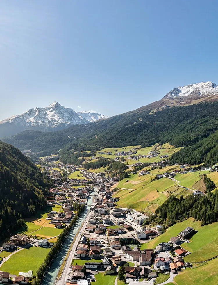Sölden im Ötztal aus der Vogelperspektive